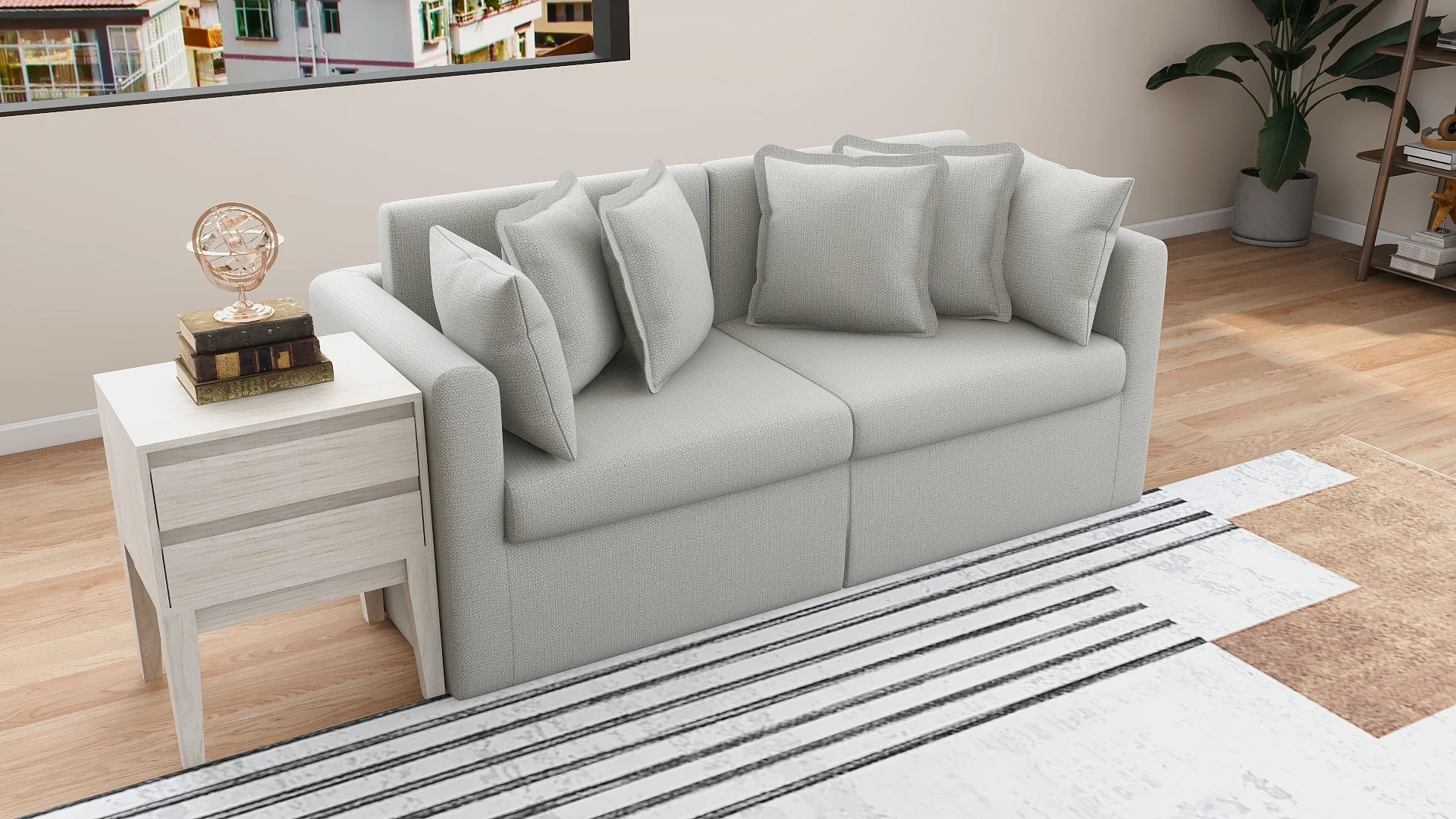 Algia 3-Seater Fabric Sofa - Image 3