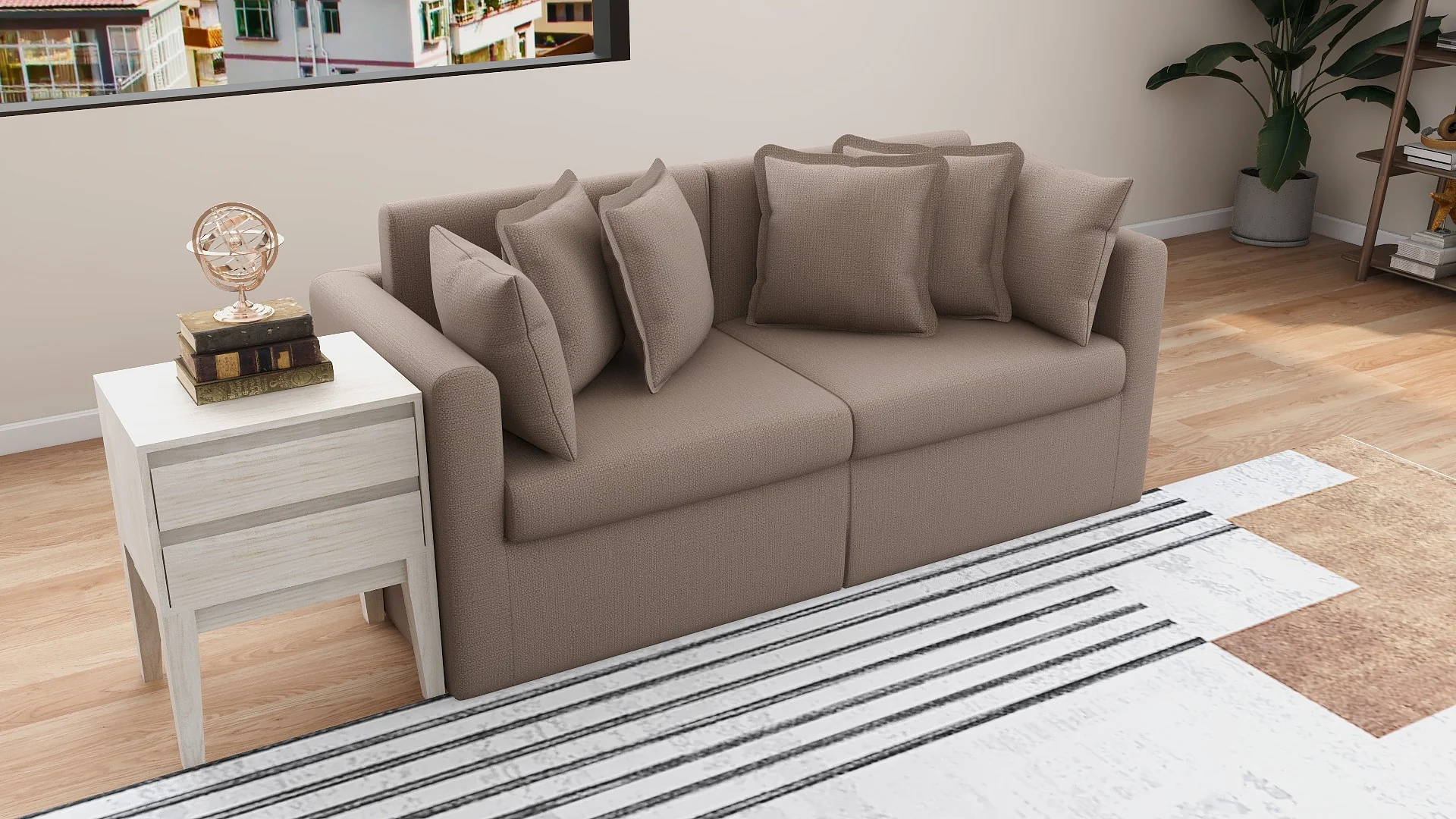 Algia 3-Seater Fabric Sofa - Image 4