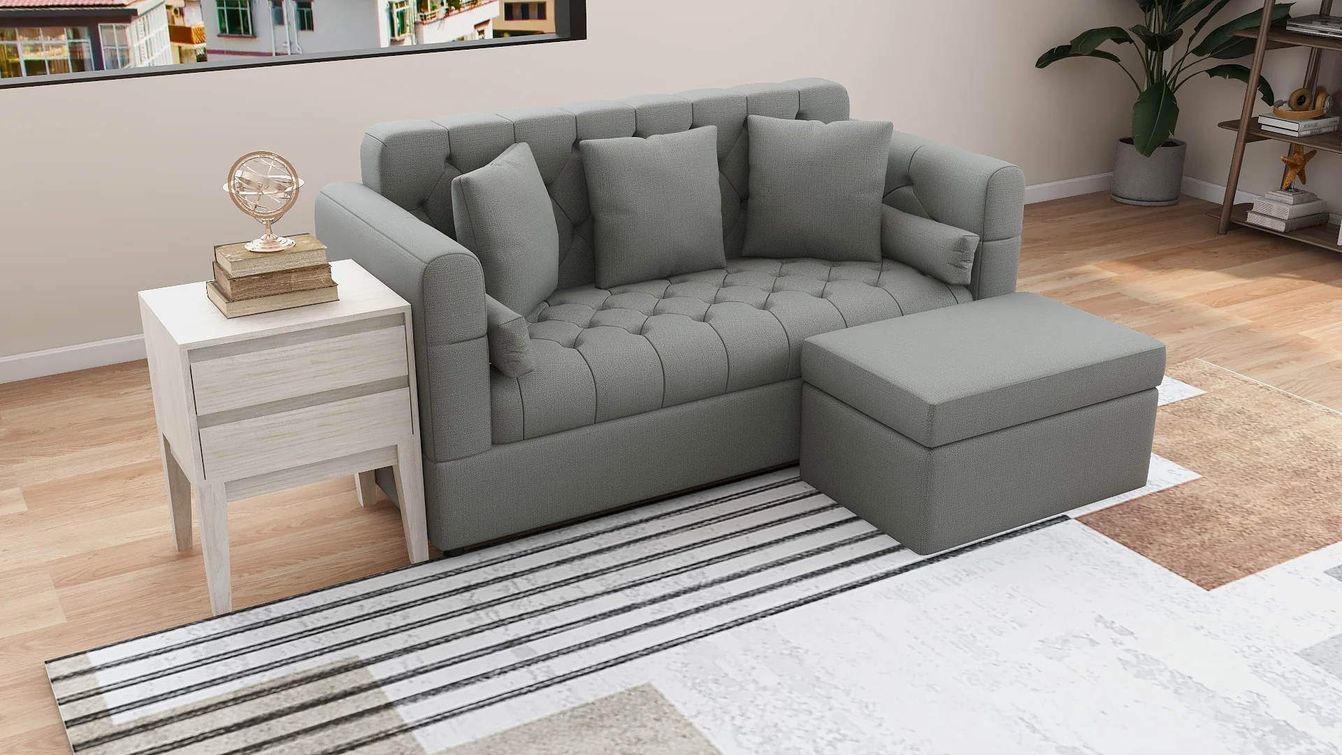 Alice 3-Seater Fabric Sofa - Image 3