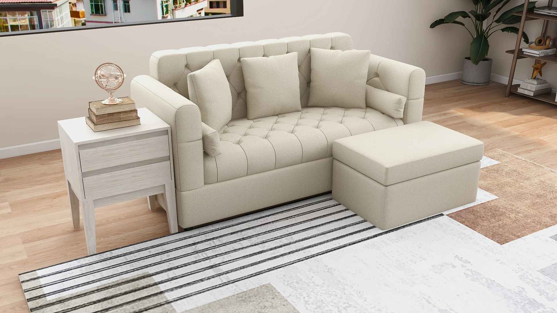 Alice 3-Seater Fabric Sofa - Image 6