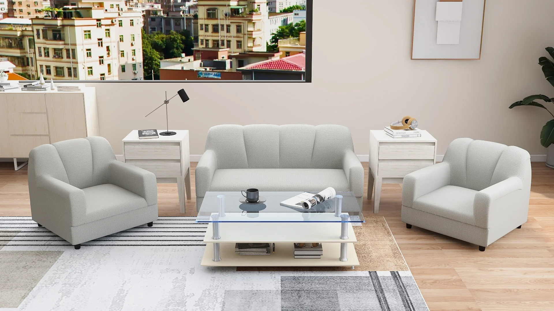 BERN 2-1-1 Fabric Sofa Set - Image 6