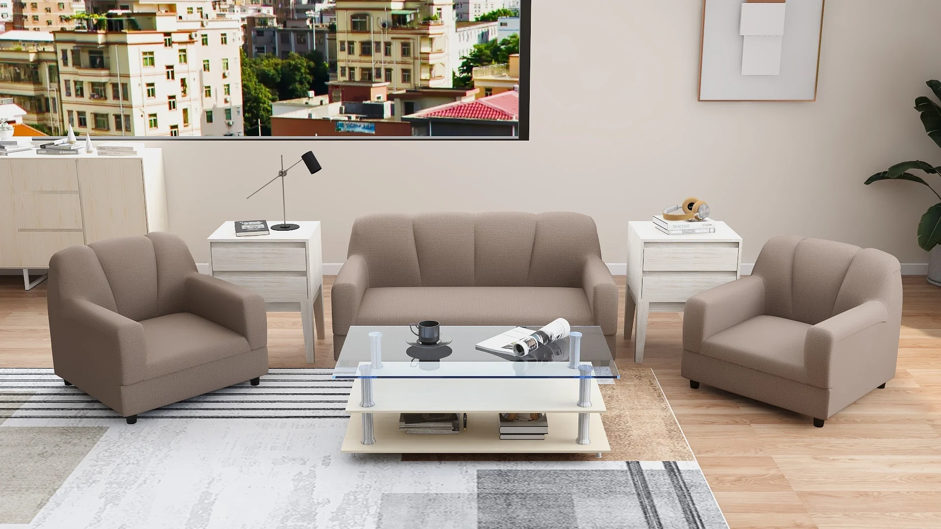 BERN 2-1-1 Fabric Sofa Set - Image 8
