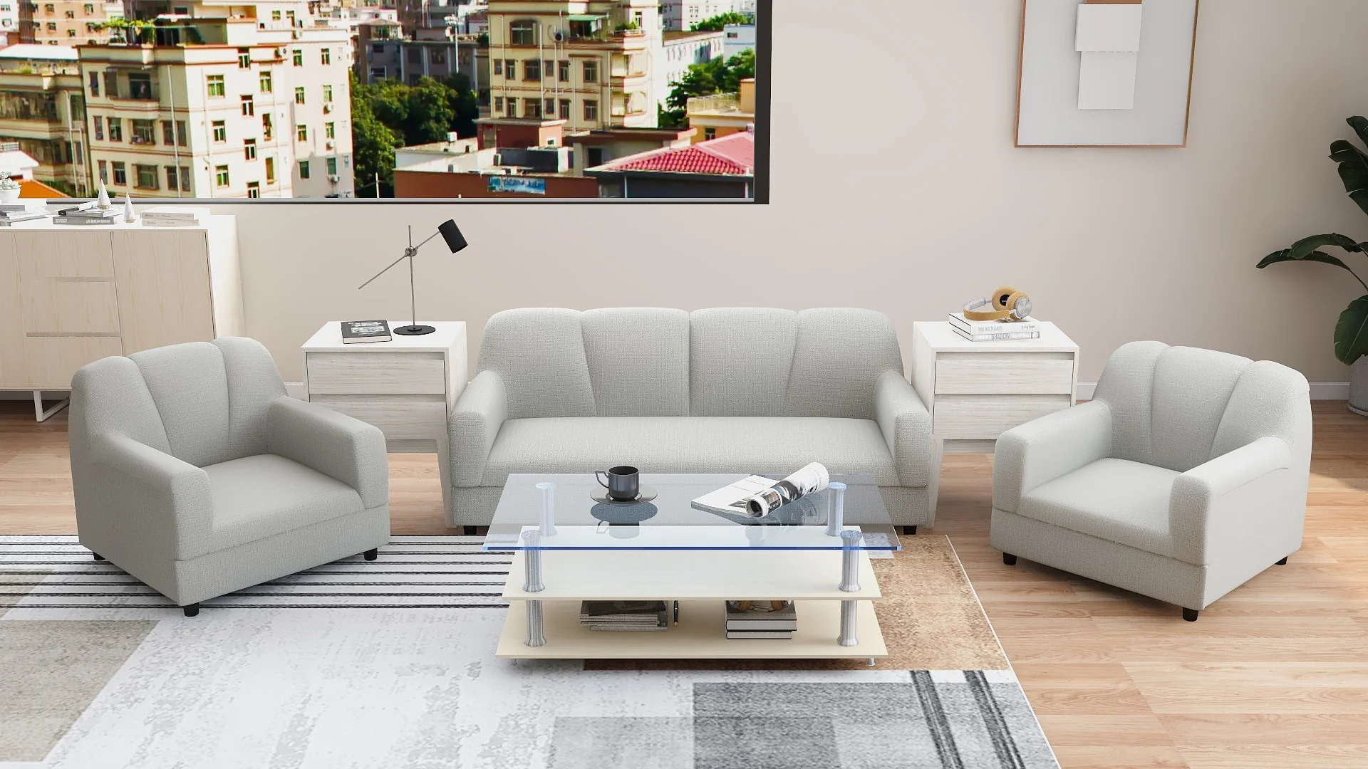 BERN 3-1-1 Fabric Sofa Set - Image 6
