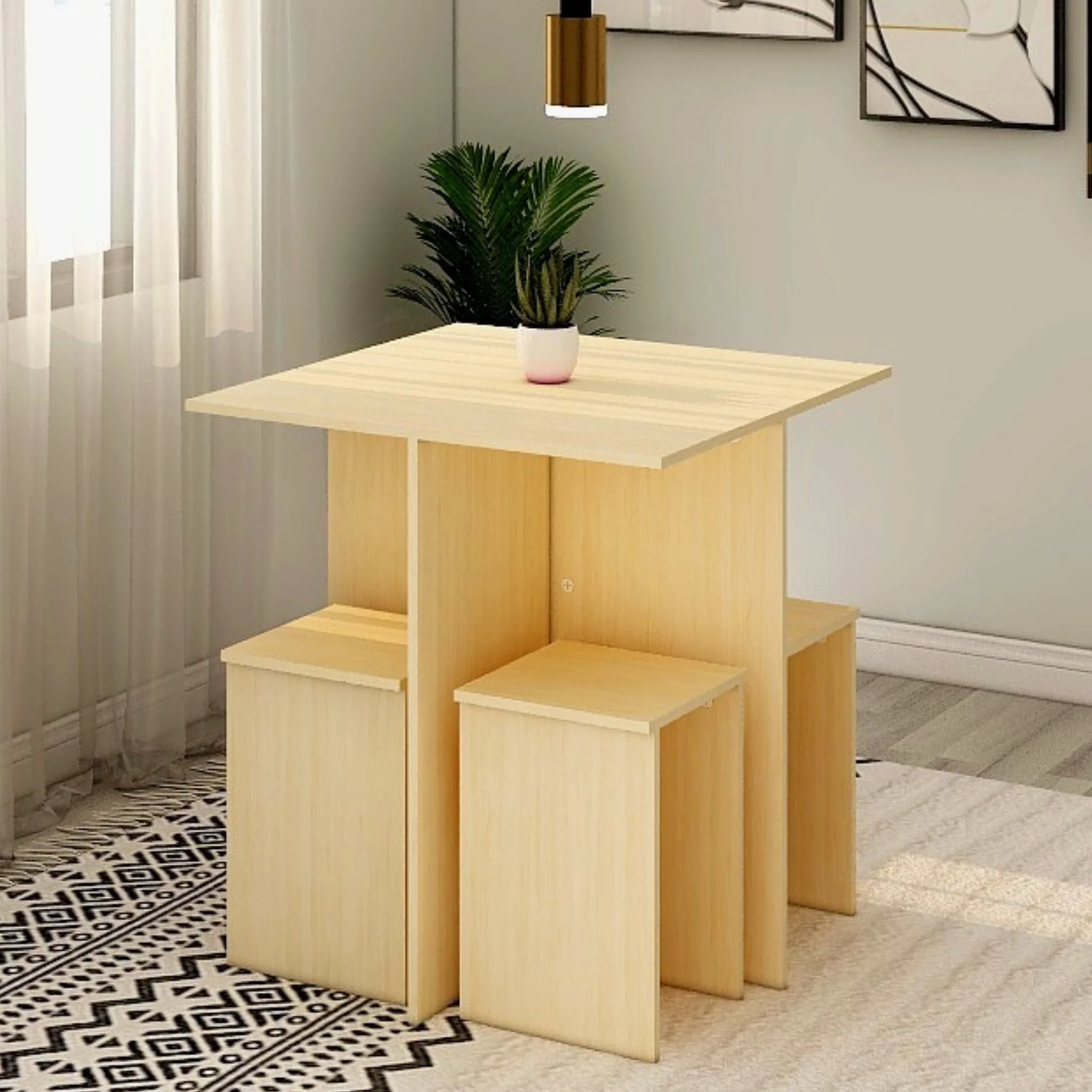 Brandon Minimal 4-Seater Dining Set - Image 9