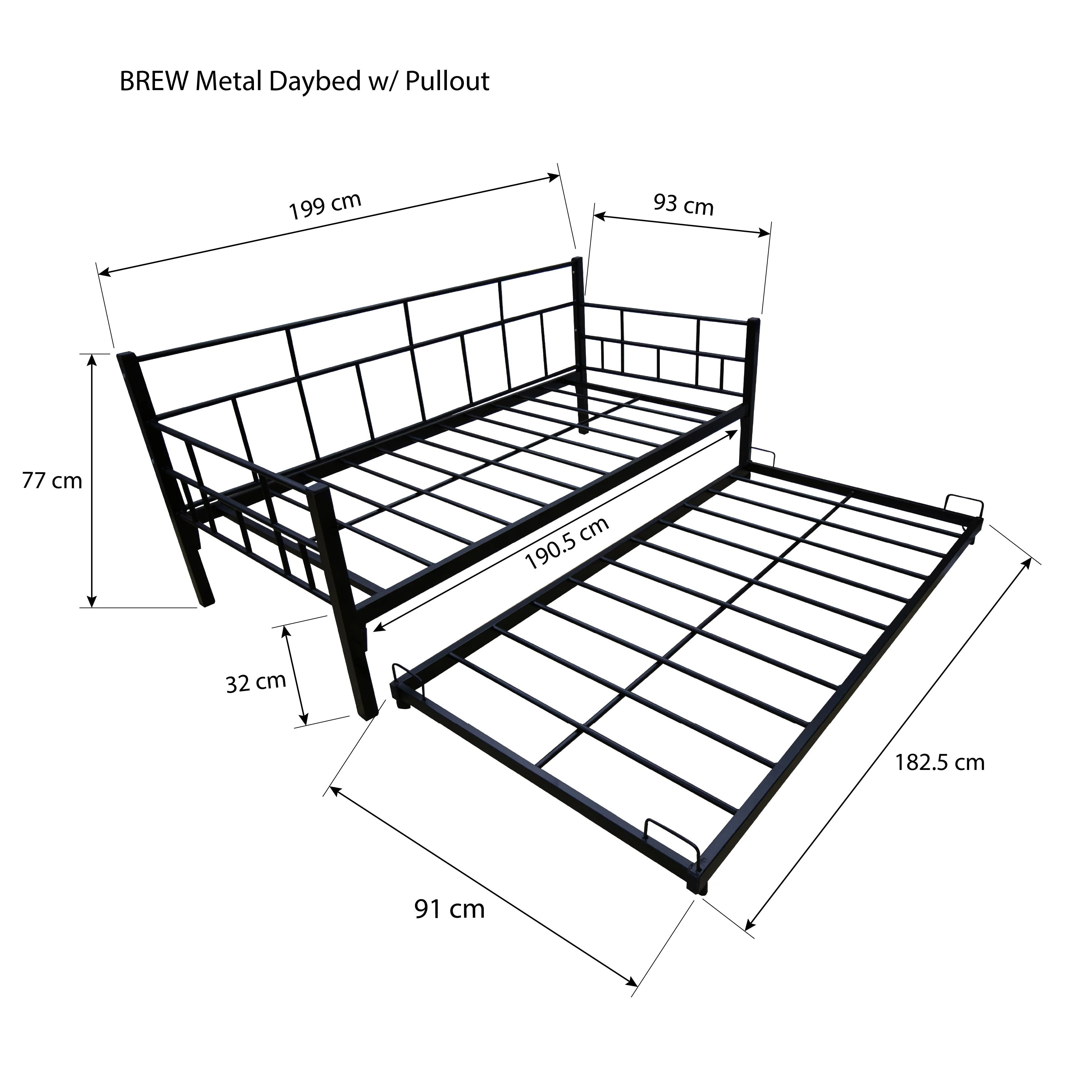 Brew Metal Daybed with Pullout - Image 5