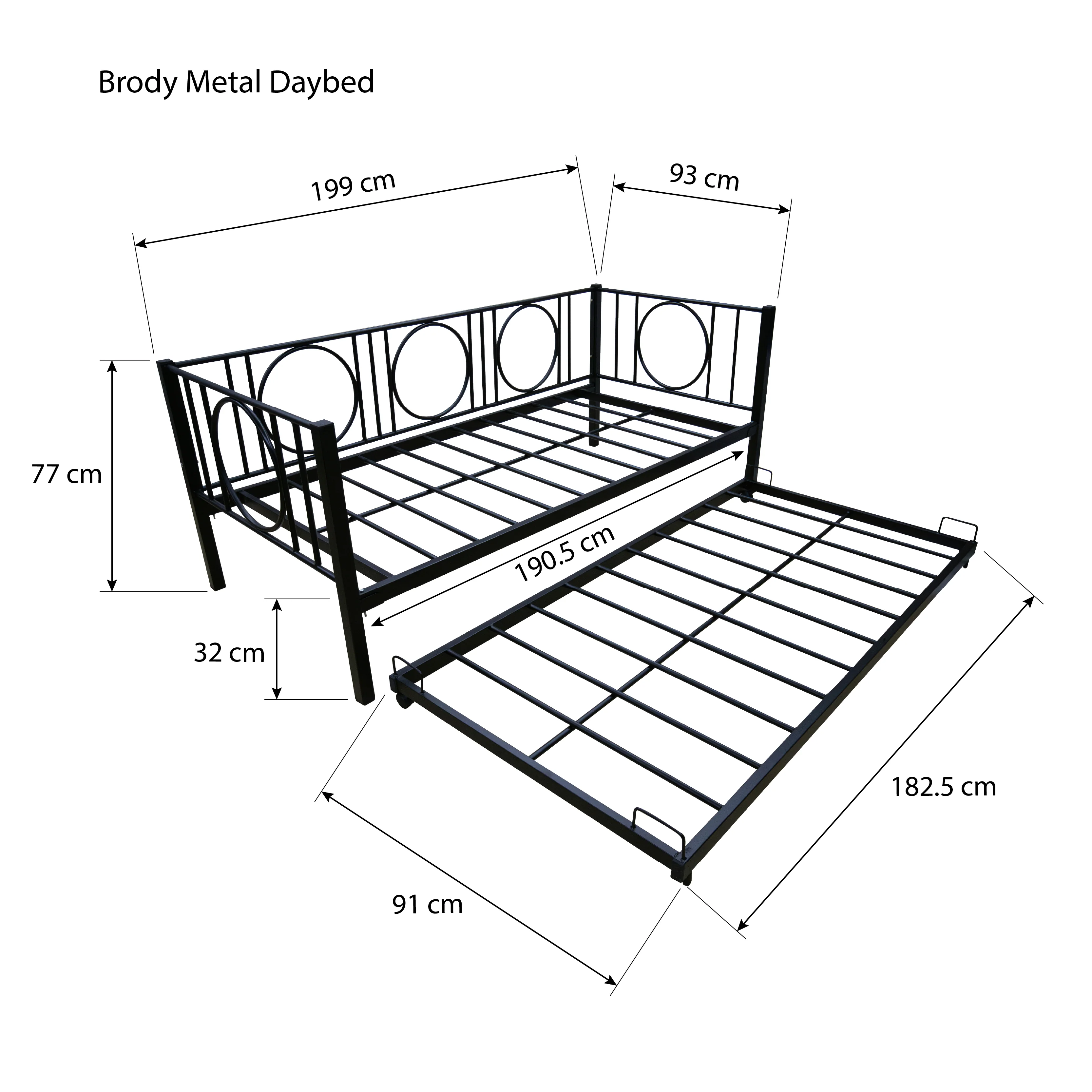 Brody Metal Daybed with Pullout - Image 5