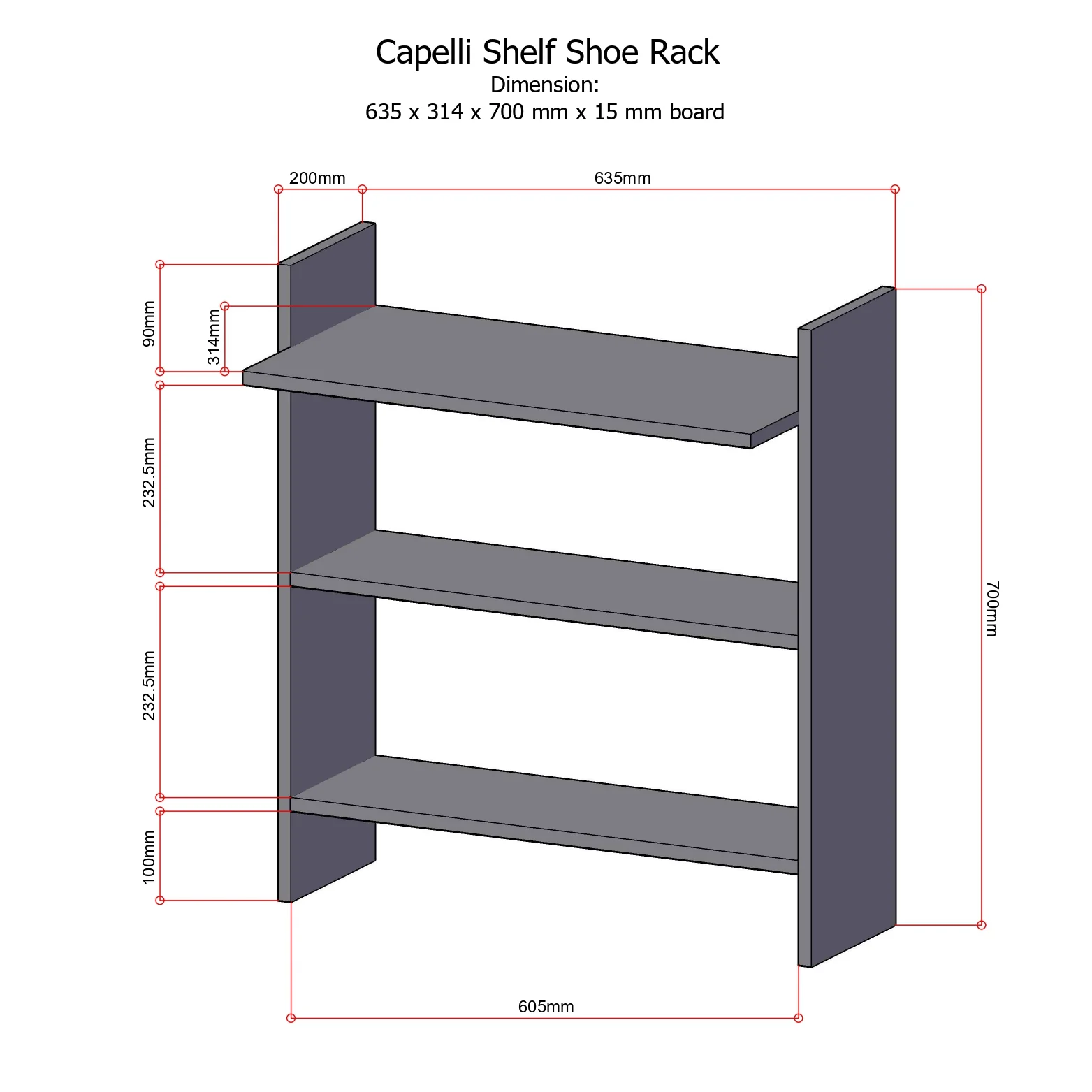 CAPELLI Shoe Rack 3 Layer - Image 3