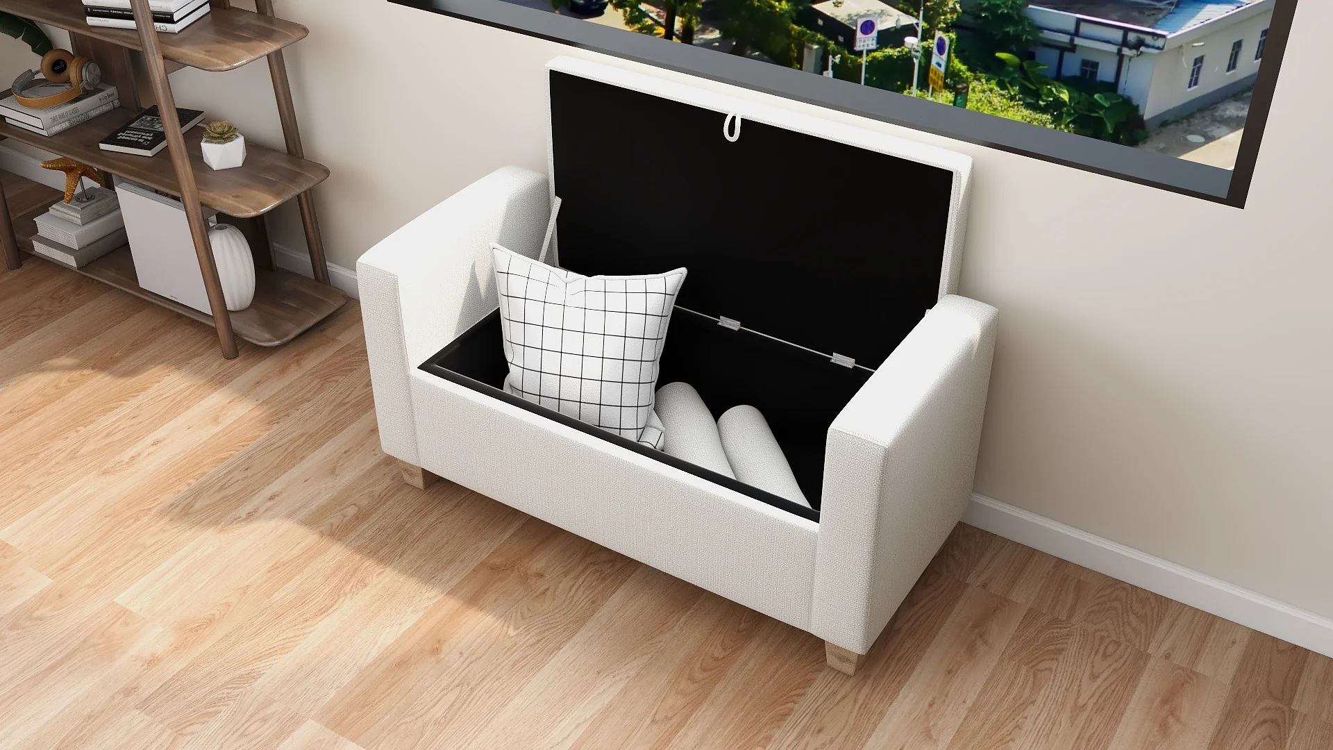 CHARM Fabric Bench with Storage - Image 13
