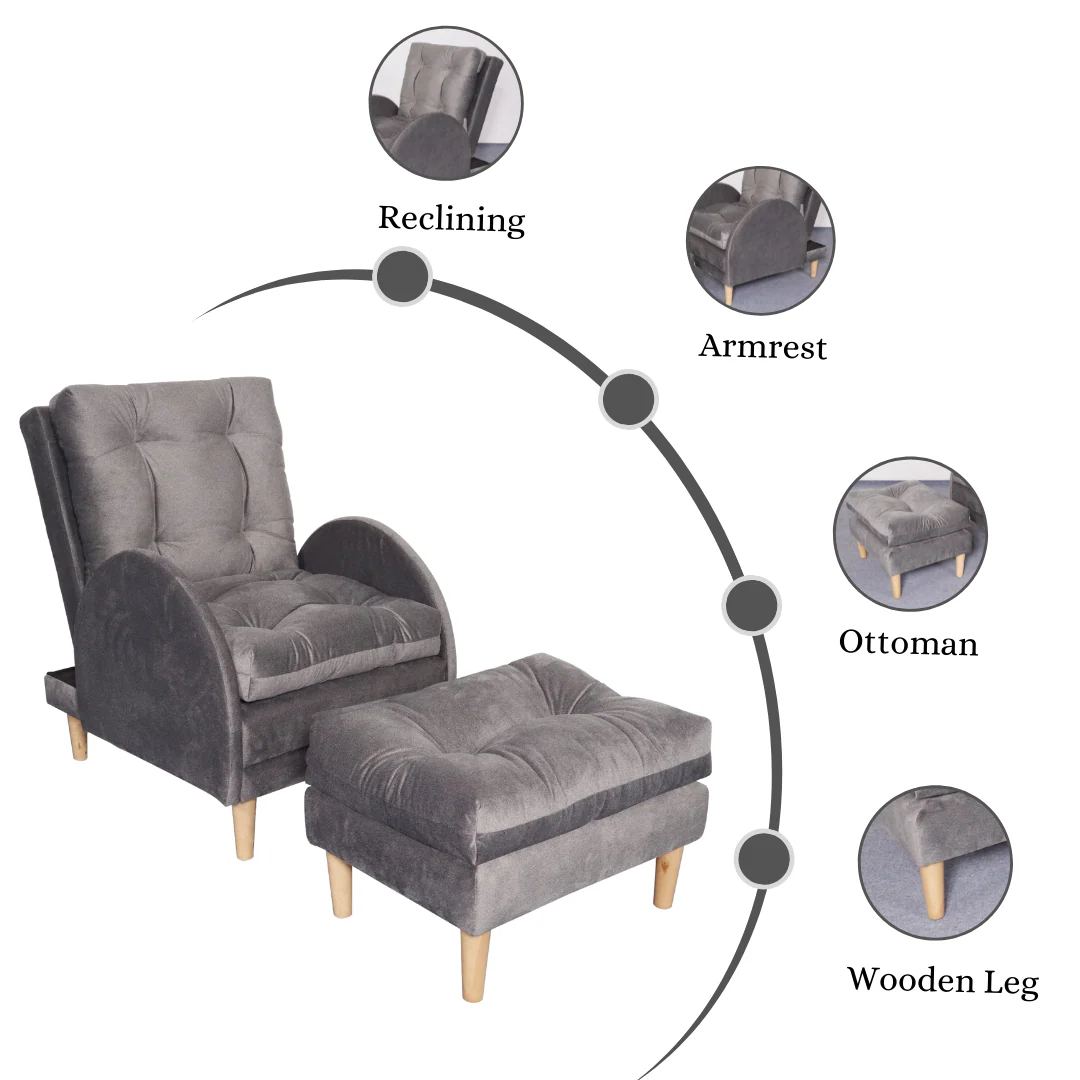 FIONA Reclining Fabric Chair - Image 7