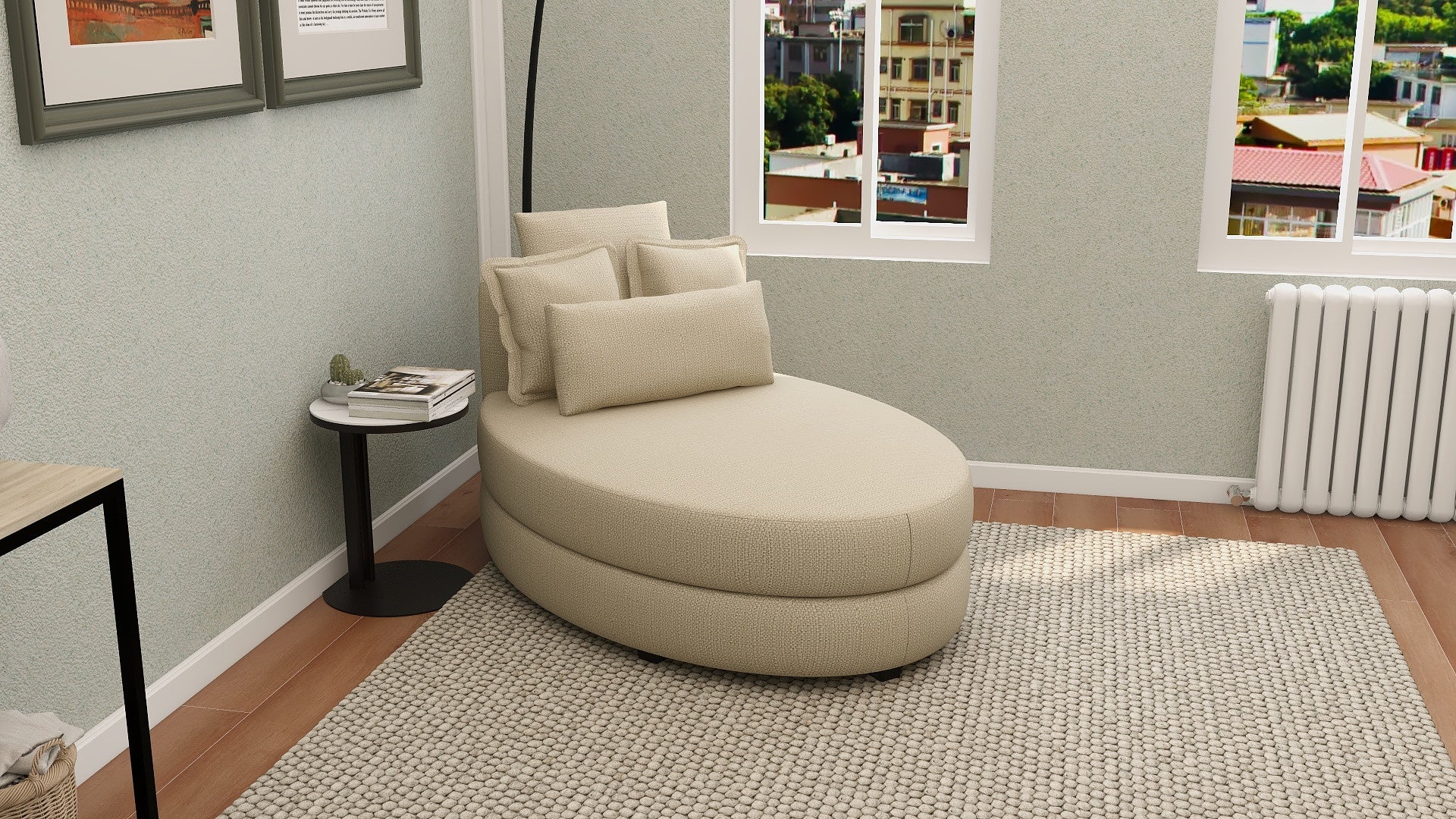 LEONIE Chaise Fabric Couch - Image 3