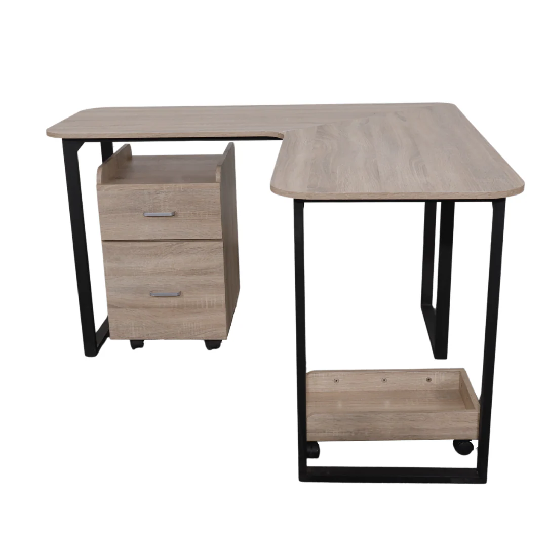 OXFORD L-Shape Office Table with CPU Tray and Mobile Cabinet - Image 2