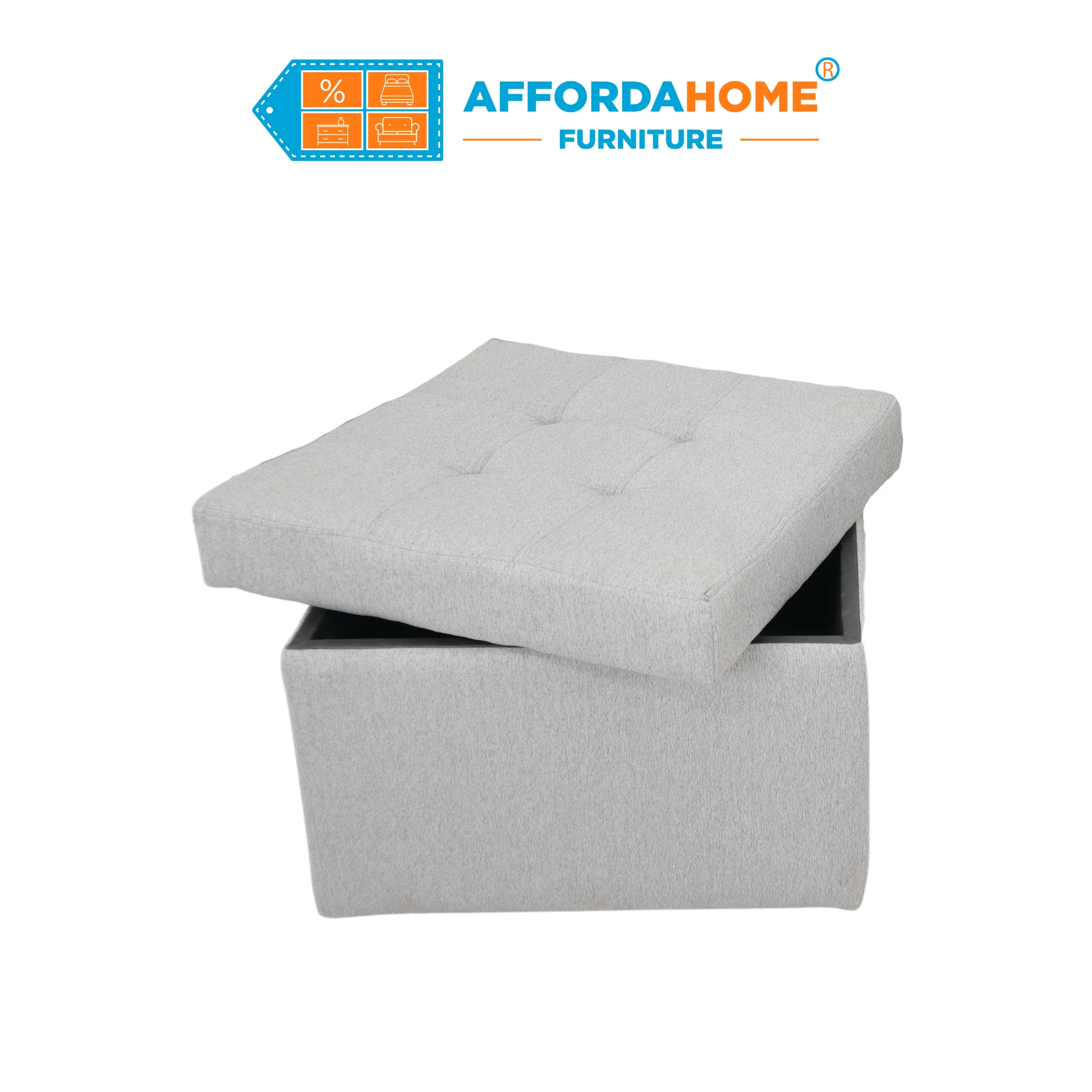 RONNA Fabric Storage Ottoman - Image 4
