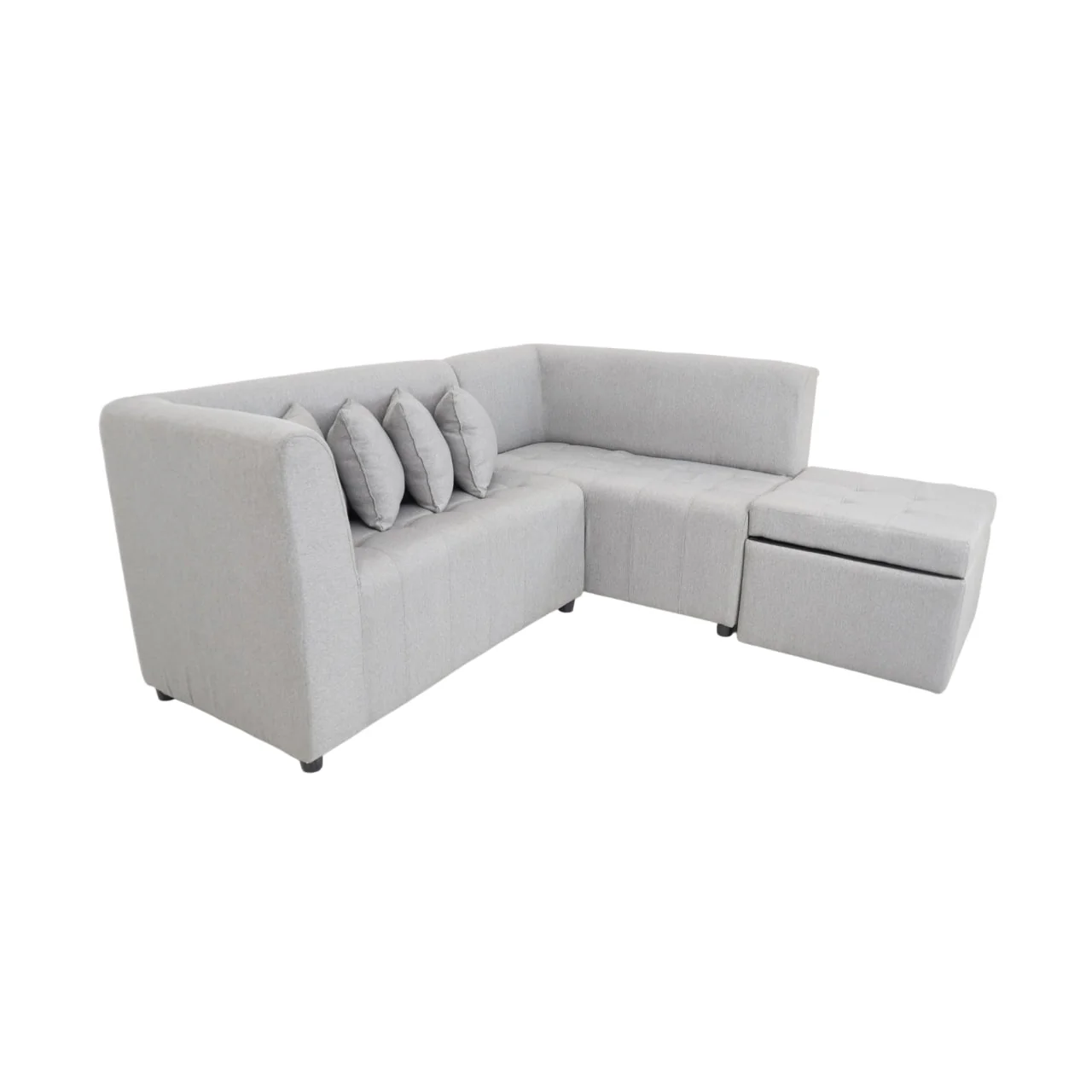 Ronna L-Shape Fabric Sofa with Storage Ottoman - Image 5