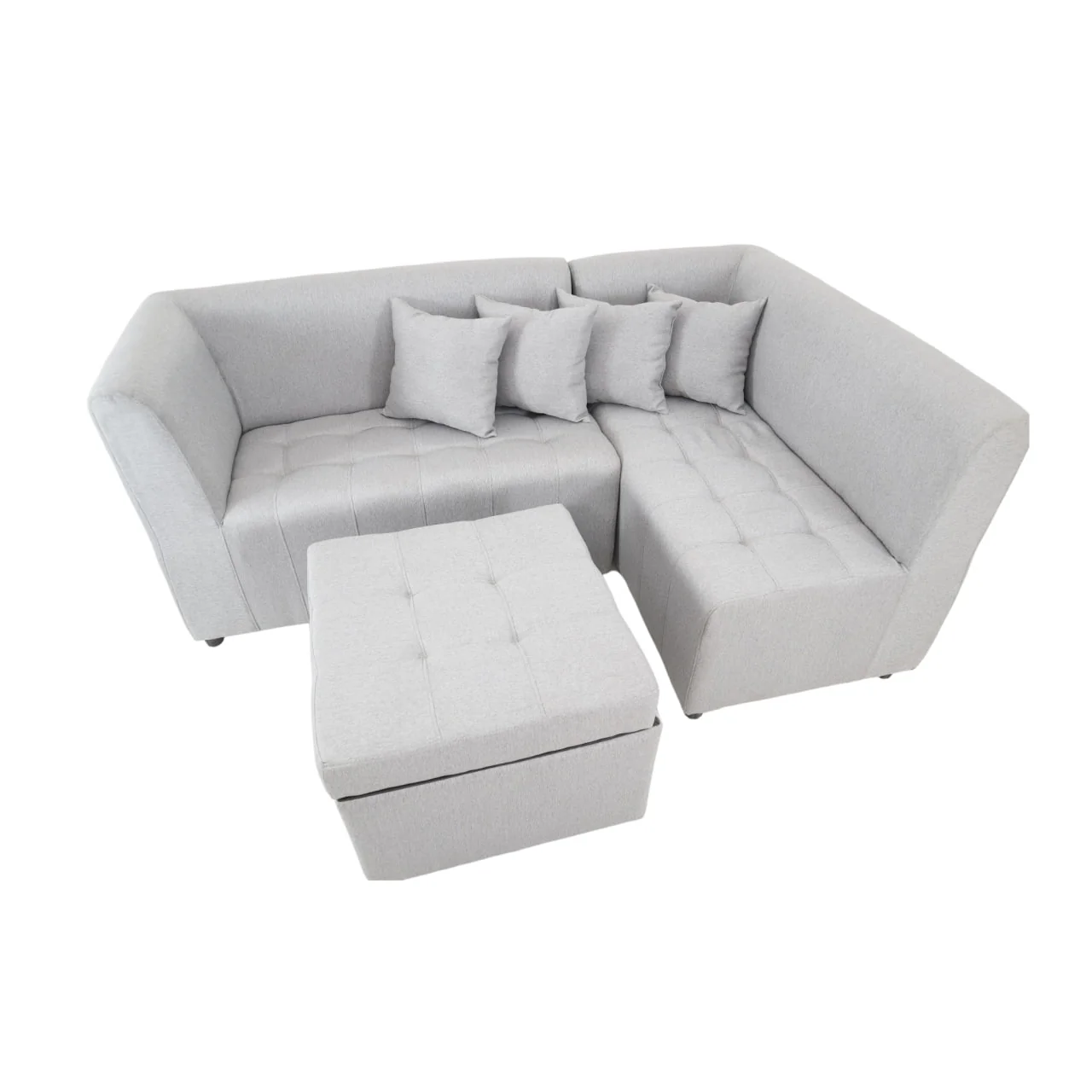 Ronna L-Shape Fabric Sofa with Storage Ottoman - Image 9