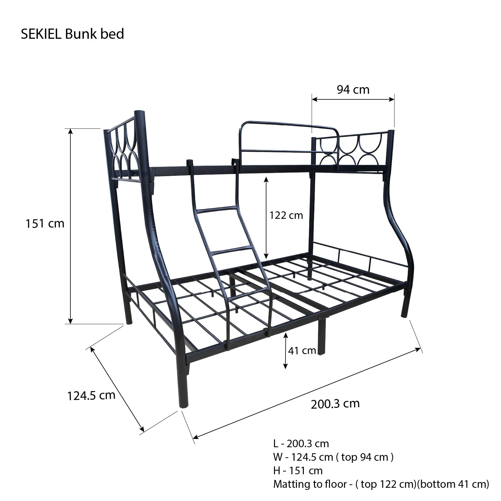 Sekiel Metal Bunk bed - Image 5