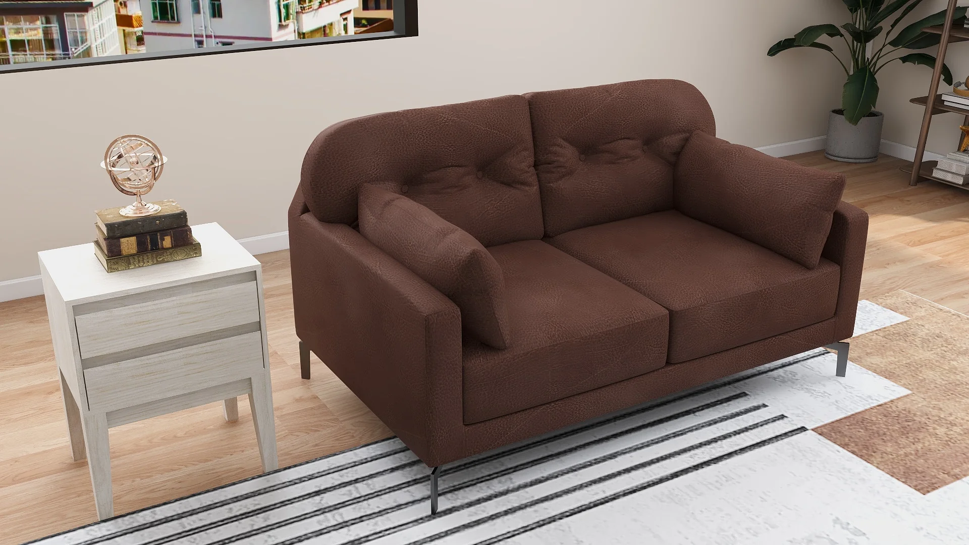 Willy 2-Seater Leather Sofa - Image 13