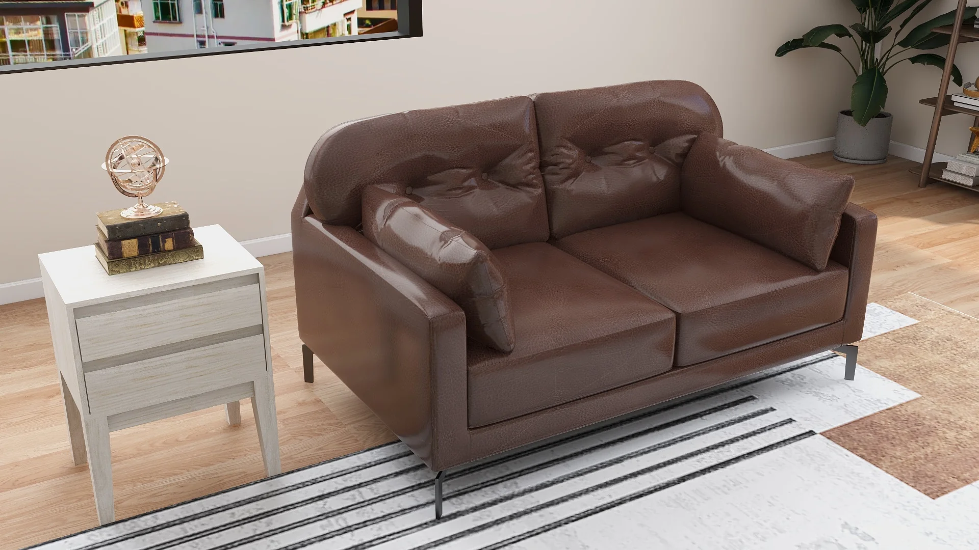 Willy 2-Seater Leather Sofa - Image 14