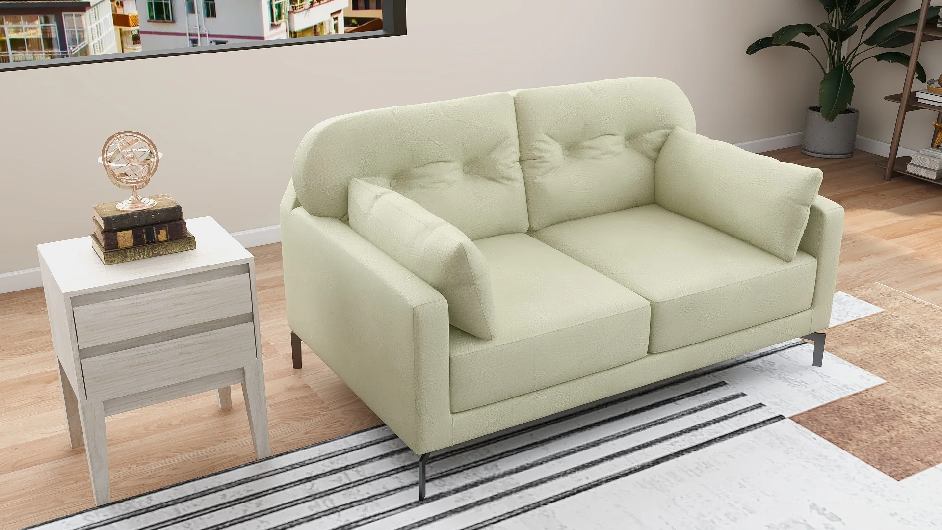 Willy 2-Seater Leather Sofa - Image 8