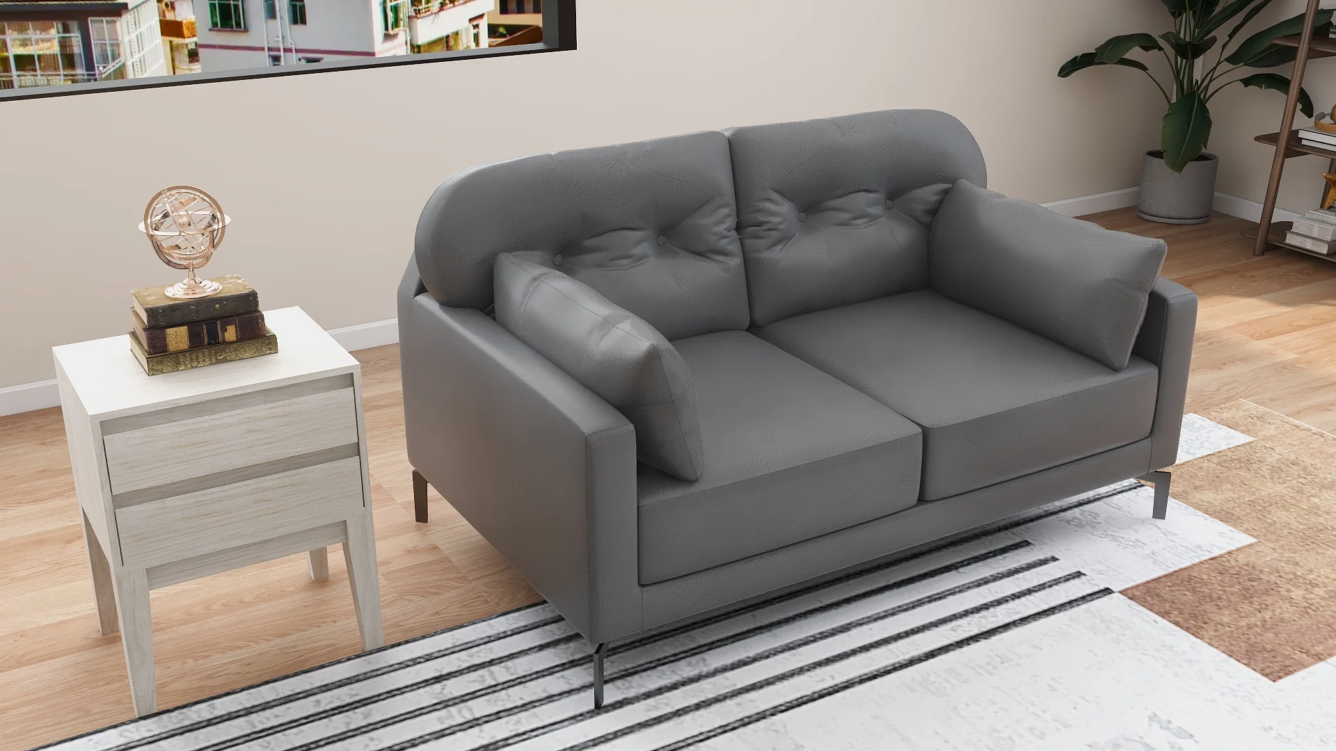 Willy 2-Seater Leather Sofa - Image 9