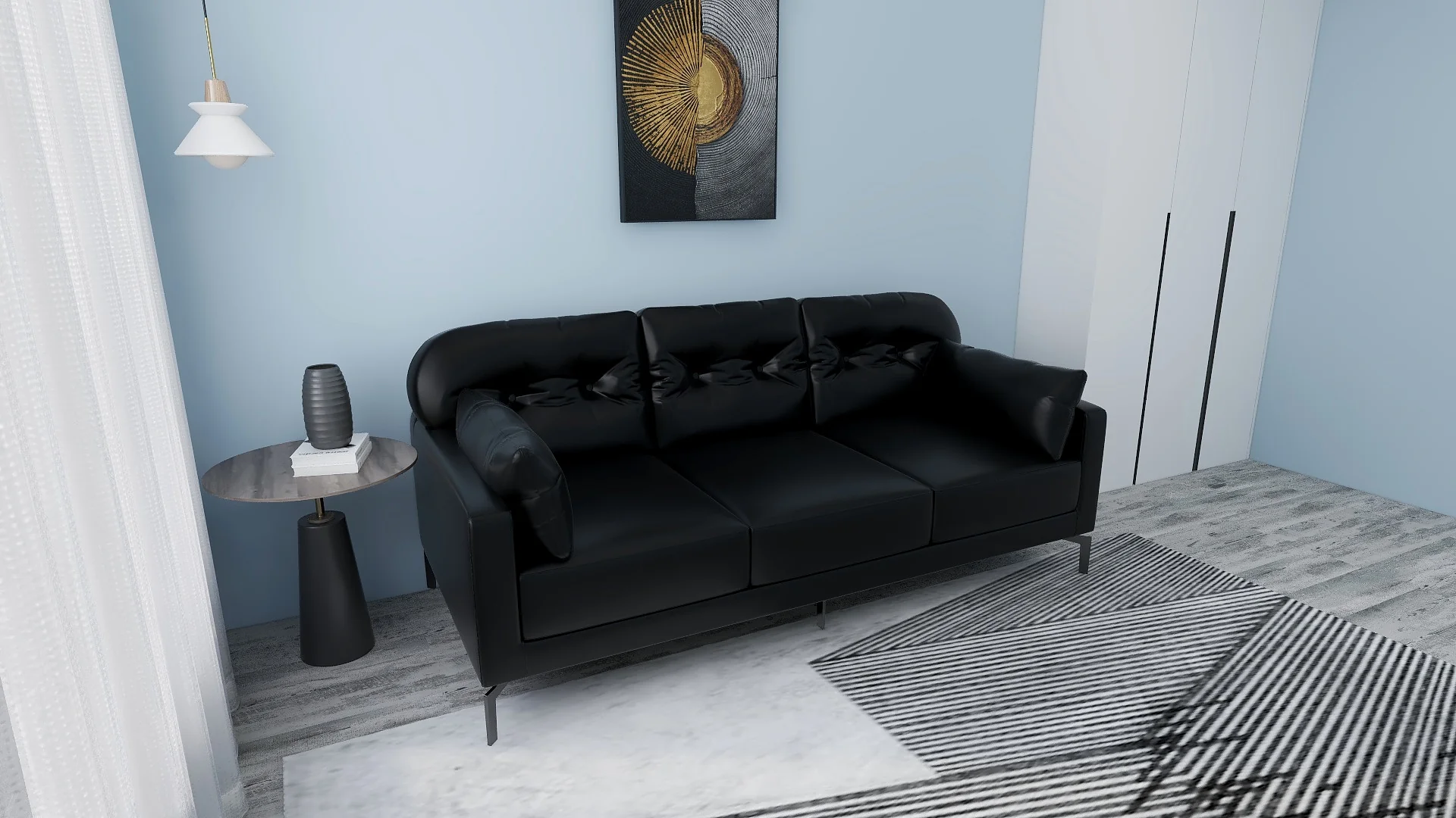 Willy 3-Seater Leather Sofa - Image 11