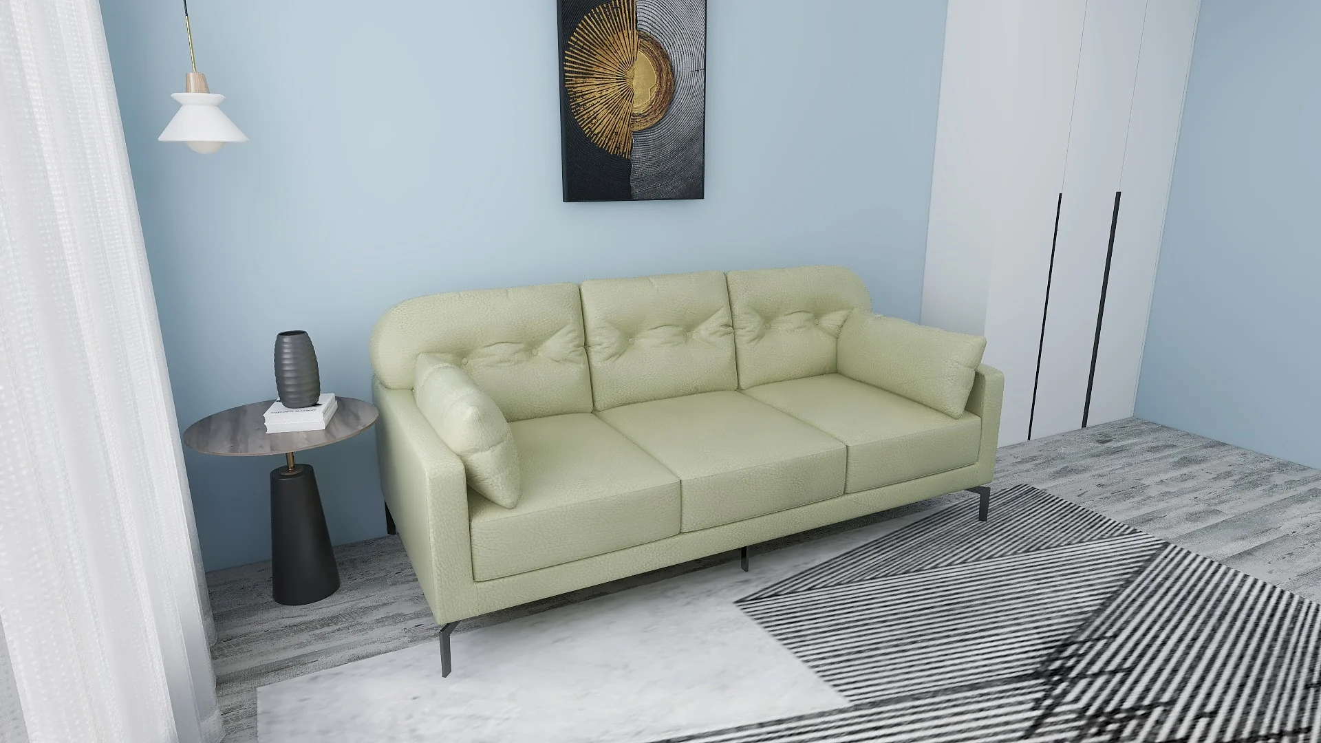 Willy 3-Seater Leather Sofa - Image 12