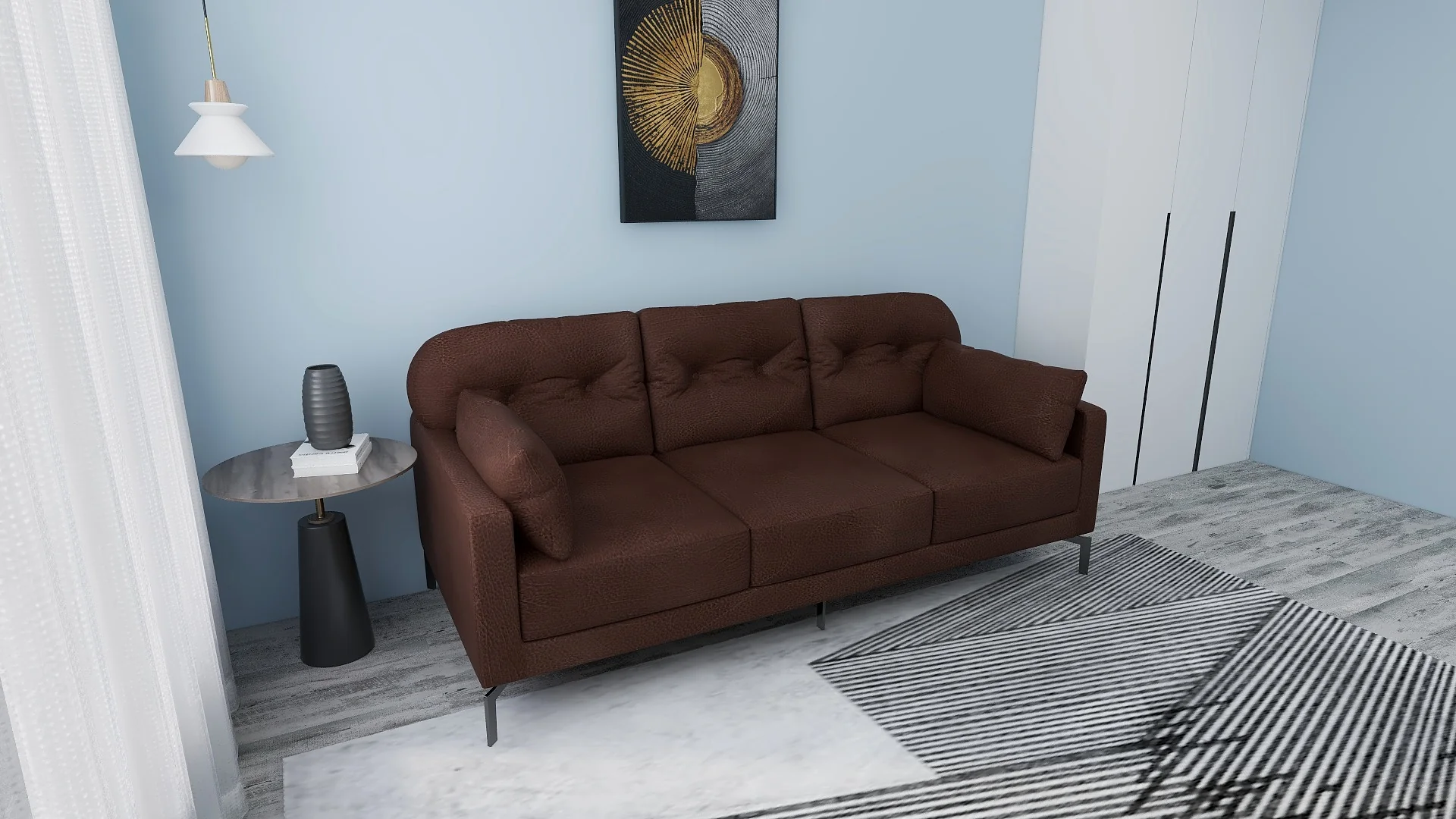 Willy 3-Seater Leather Sofa - Image 16
