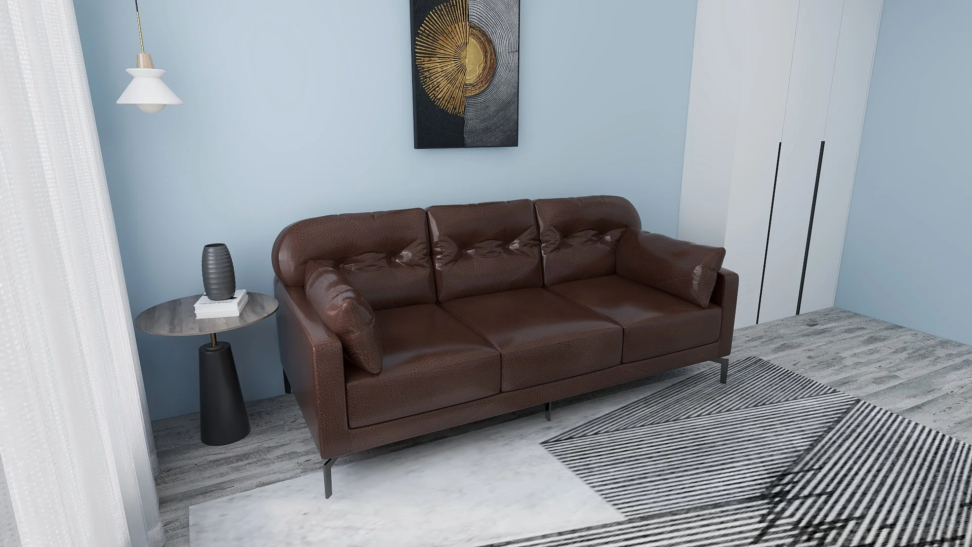 Willy 3-Seater Leather Sofa - Image 17