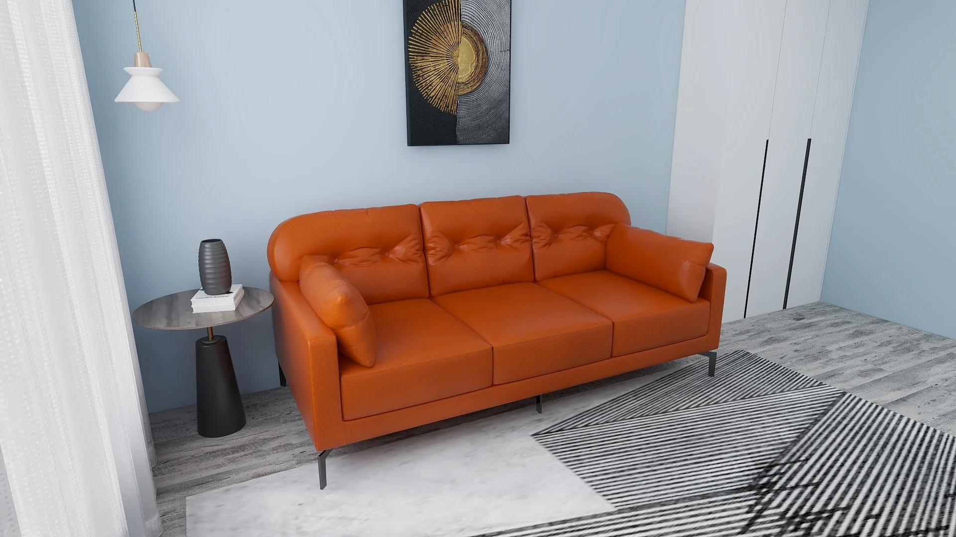 Willy 3-Seater Leather Sofa - Image 18