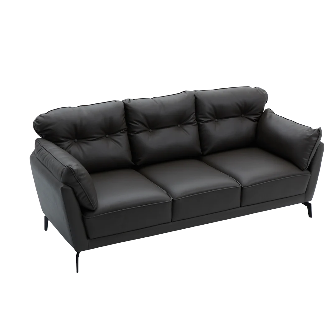 Willy 3-Seater Leather Sofa - Image 4
