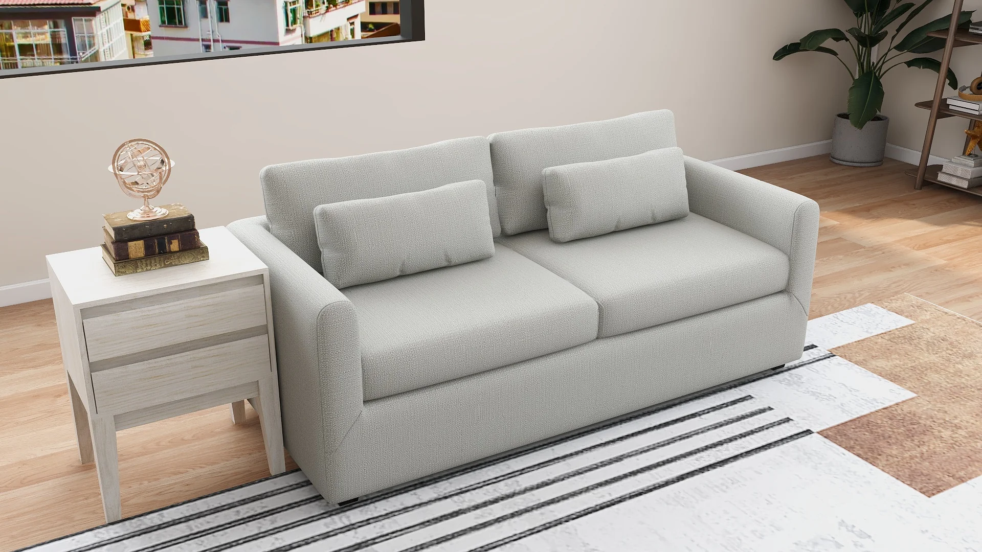 Zoe 3-Seater Fabric Sofa - Image 3