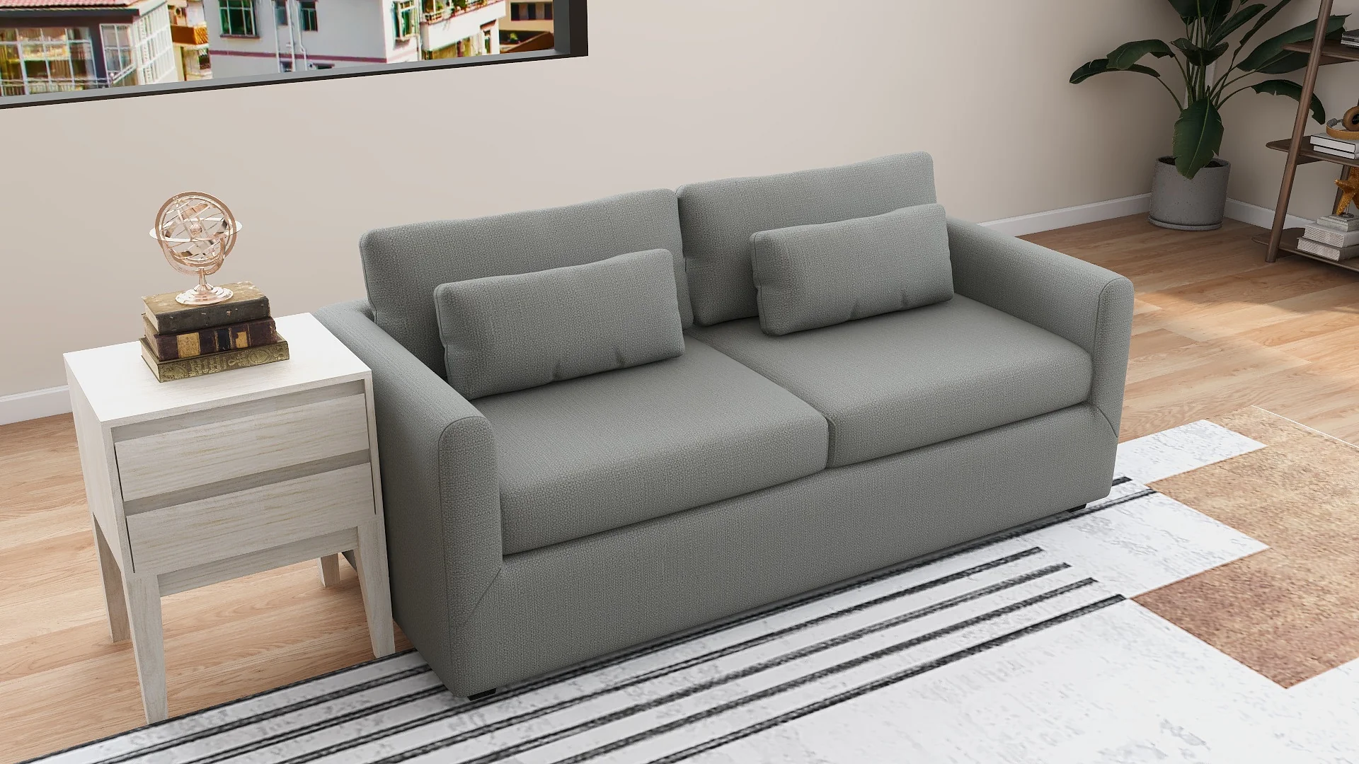 Zoe 3-Seater Fabric Sofa - Image 4