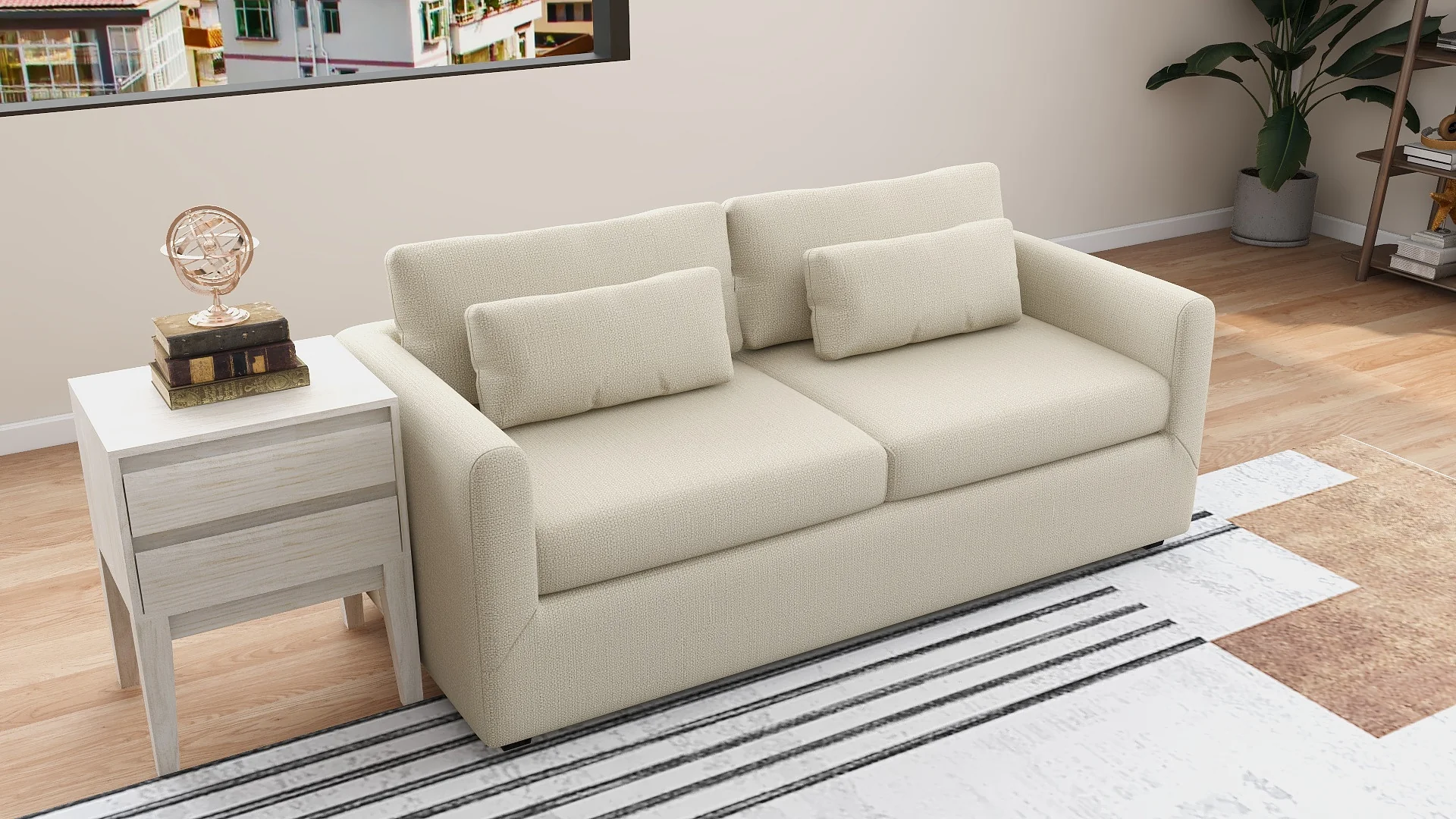 Zoe 3-Seater Fabric Sofa - Image 6